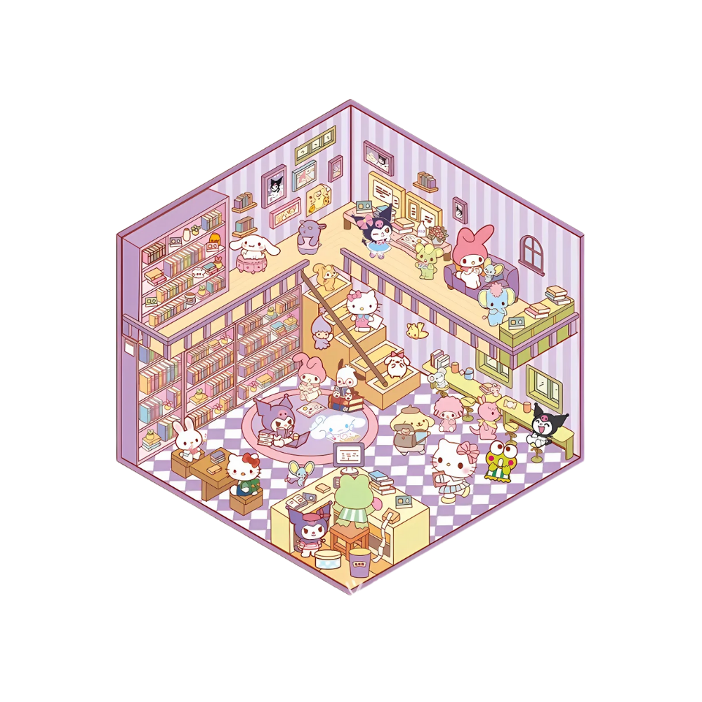 Adesivi Racconti Pastello per la Casa -Casa viola - Ozerty