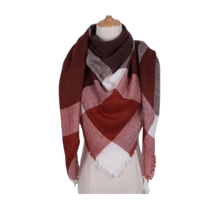 Carica l'immagine nel visualizzatore di Gallery, Sciarpa in cashmere a quadri effetto mohair -Bucarest - Ozerty
