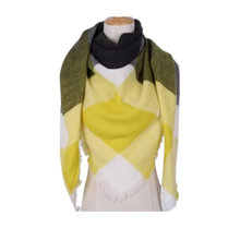 Carica l'immagine nel visualizzatore di Gallery, Sciarpa in cashmere a quadri effetto mohair -Varsavia - Ozerty

