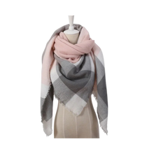 Carica l'immagine nel visualizzatore di Gallery, Sciarpa in cashmere a quadri effetto mohair -Venezia - Ozerty
