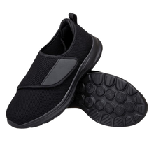 Carica l'immagine nel visualizzatore di Gallery, Scarpe per diabetici con Sollievo rapido per i talloni -Nero Largo - Ozerty
