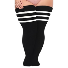 Carica l&#39;immagine nel visualizzatore di Gallery, Calze alte da donna con punta rinforzata -Nero Bianco - Ozerty
