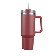 Carica l'immagine nel visualizzatore di Gallery, Tazza per auto di grande capacità con manico -Rosso mattone - Ozerty
