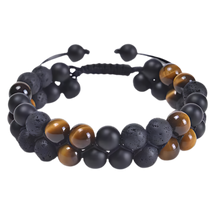 Carica l&#39;immagine nel visualizzatore di Gallery, Bracciale di protezione resistente all&#39;acqua -Roccia vulcanica marrone - Ozerty
