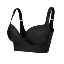 Carica l'immagine nel visualizzatore di Gallery, Reggiseno Modellante con Ampie Ali Laterali Integrate -Nero - Ozerty
