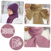 Carica l&#39;immagine nel visualizzatore di Gallery, Cappello con cappuccio in maglia antivento con sciarpa e protezione per le orecchie integrate - Ozerty
